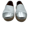 Ancient Shoe Size 37 White & Silver Leather Upper Metallic Detail Espadrille White & Silver / 37