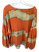 Free People Size M Orange & Green Cotton Long Balloon Sleeve Tie Dye Sweatshirt Orange & Green / M