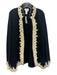 Oscar Oscar de la Renta Size Est M Black & White Wool Embroidered Design Coat Black & White / Est M