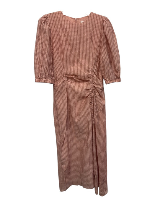 Zara Size S Pink & Black Lyocell blend Grid Print Scrunched Ruched Dress Pink & Black / S