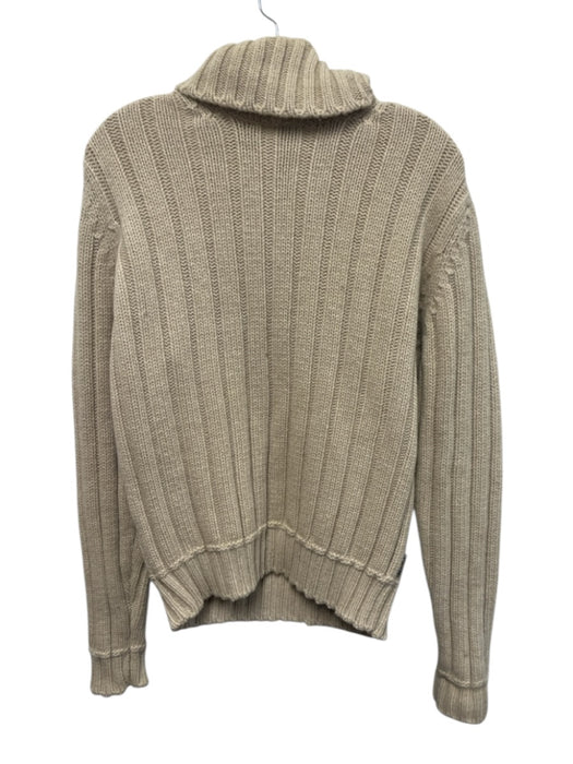Burberry London Size S Khaki Beige Extrafine Merino Wool Chunky Pullover Sweater Khaki Beige / S