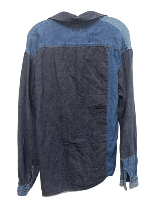 Kapital Size XL Medium & Dark Wash Cotton & Linen Denim & Chambray Jacket Medium & Dark Wash / XL