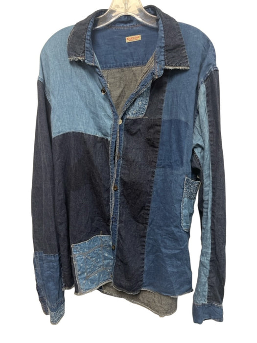Kapital Size XL Medium & Dark Wash Cotton & Linen Denim & Chambray Jacket Medium & Dark Wash / XL