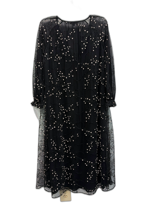 Ann Mashburn Size XS Black & Cream White Rayon Blend Mesh Semi Sheer Dress Black & Cream White / XS