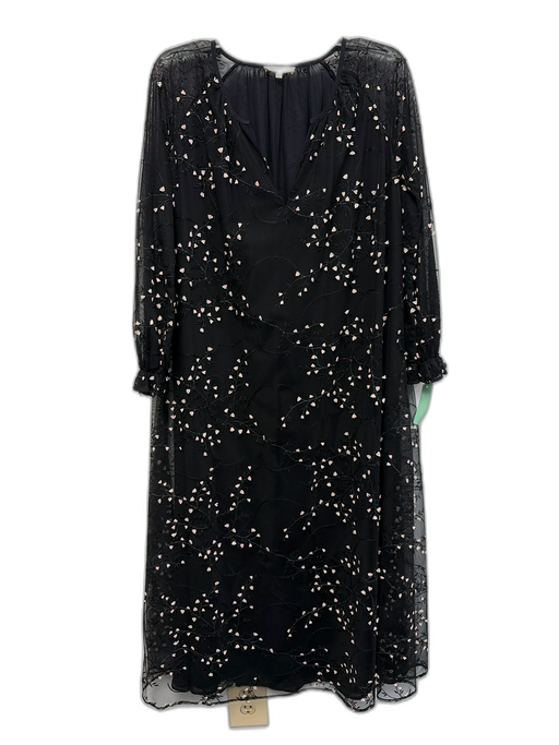 Ann Mashburn Size XS Black & Cream White Rayon Blend Mesh Semi Sheer Dress Black & Cream White / XS