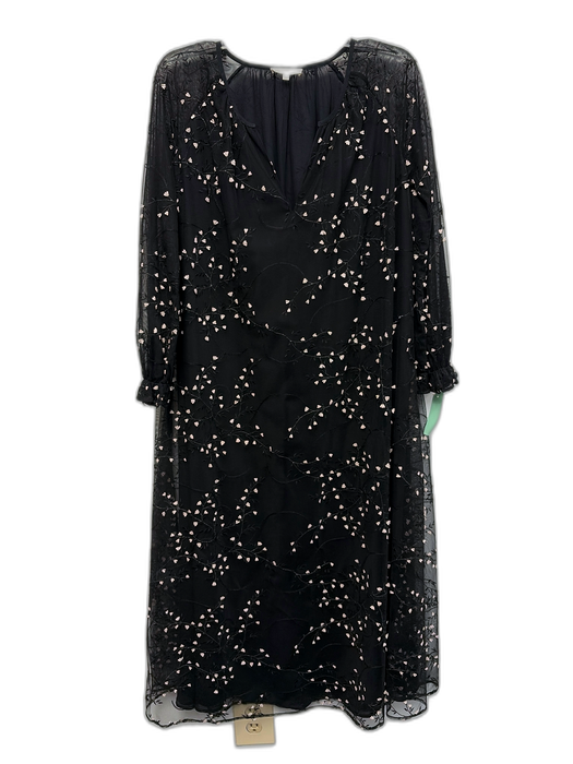 Ann Mashburn Size XS Black & Cream White Rayon Blend Mesh Semi Sheer Dress Black & Cream White / XS