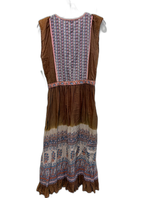 Ulla Johnson Size 6 Brown, Pink & Blue Cotton Floral Dip dye Sleeveless Dress Brown, Pink & Blue / 6