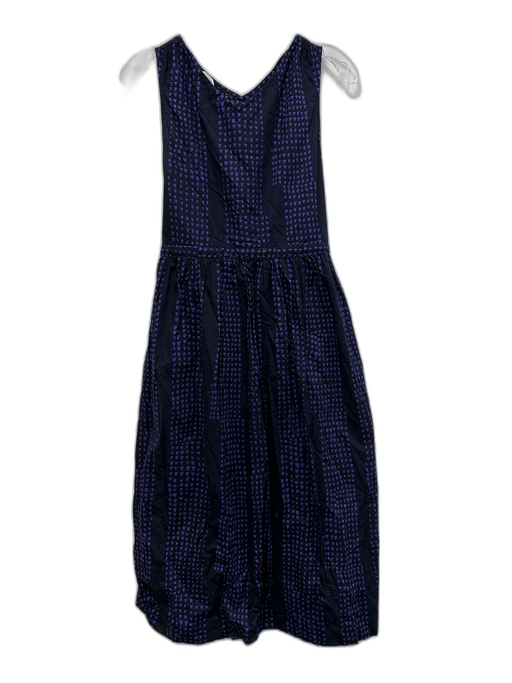 Toast Size 6 Dark Blue & Purple Cotton Abstract Geometric Sleeveless Dress Dark Blue & Purple / 6