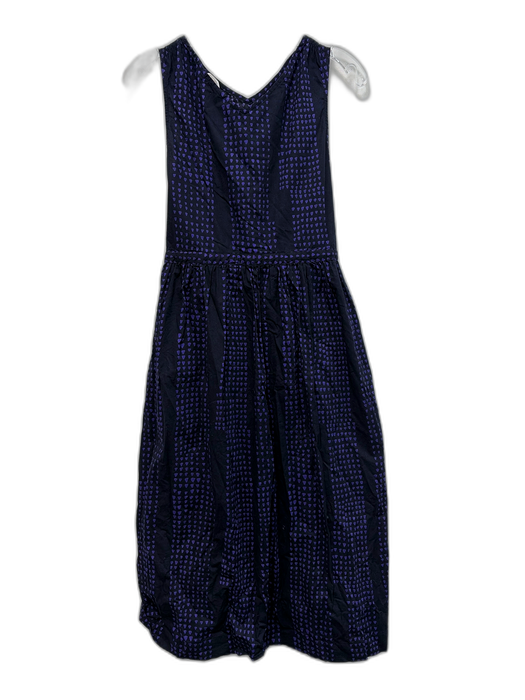 Toast Size 6 Dark Blue & Purple Cotton Abstract Geometric Sleeveless Dress Dark Blue & Purple / 6