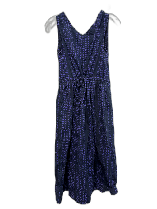 Toast Size 6 Dark Blue & Purple Cotton Abstract Geometric Sleeveless Dress Dark Blue & Purple / 6