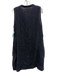 Flax Size S Black & Navy Blue Linen Striped Sleeveless V Neck Pocketed Dress Black & Navy Blue / S