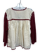 Carolina K Size S Cream White & Burgundy Red Cotton Crochet Detail Top Cream White & Burgundy Red / S