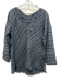 XiRENA Size M Dark Gray Cotton Blend Frayed Hem Long Sleeve Striped V Neck Top Dark Gray / M