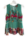 Bhanuni by Jyoti Size S Green Viscose Sleeveless Embroidered Detail Key hole Top Green / S