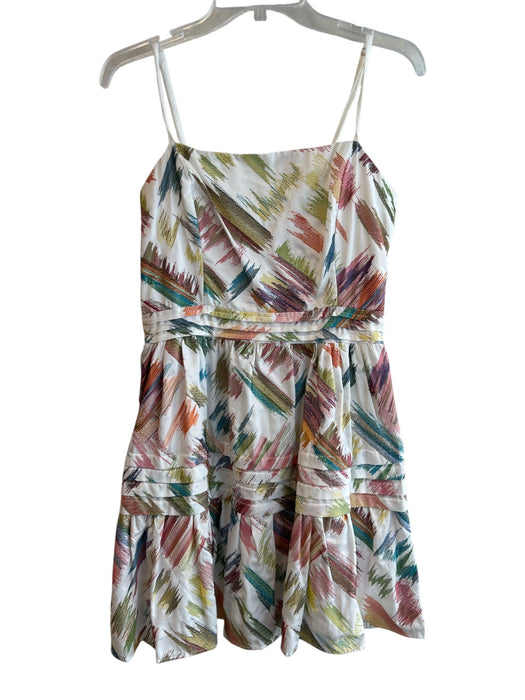 Willa Story Size M White & Multi Linen Spaghetti Strap Abstract Print Dress White & Multi / M