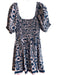 Cleobella Size S Blue & Purple Cotton Short Sleeve Off the Shoulder V Neck Dress Blue & Purple / S