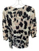 Caryn Lawn Size One Size Beige & Black Polyester Blend Scrunch Sleeve V Neck Top Beige & Black / One Size