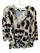 Caryn Lawn Size One Size Beige & Black Polyester Blend Scrunch Sleeve V Neck Top Beige & Black / One Size