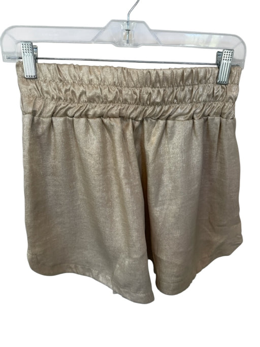 Sofia Size One Size Gold Polyester Scrunch Detail Shimmer High Waist Shorts Gold / One Size