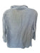Tahari Size M Sky Blue Linen V Neck Collar Long Sleeve Top Sky Blue / M