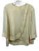 St. John Size M Butter Yellow Silk Blend 3/4 Sleeve Asymmetric Fold Detail Top Butter Yellow / M