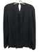 St. John Size 10 Black Silk Chain Detail Lace Panel Ruffle Accent Top Black / 10