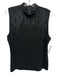 St. John Size M Black Viscose Blend Sleeveless Sequined Geometric High Neck Top Black / M