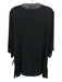 Elegant Blu Size One Size Black & Clear Silk Rhinestone Embellished Top Black & Clear / One Size