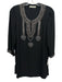 Elegant Blu Size One Size Black & Clear Silk Rhinestone Embellished Top Black & Clear / One Size