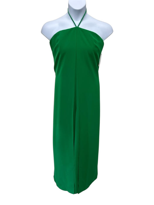 Halston Size 10 Green Polyester layered Darted Layered Wide Leg Jumpsuit Green / 10