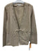 Worth Size Medium Beige Sueded Leather Long Sleeve Floral Eyelet Jacket Beige / Medium