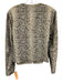 Elie Tahari Size Large Beige & Black Lamb leather Zip Front Chain Detail Jacket Beige & Black / Large
