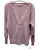 Worth Size Medium Lilac Purple Wool Blend Long Sleeve Lace Trim V Neck Knit Top Lilac Purple / Medium