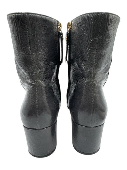 M. Gemi Shoe Size 40.5 Slate Gray Leather Upper Patent Leather Square Toe Boots Slate Gray / 40.5