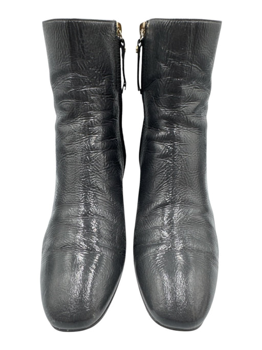 M. Gemi Shoe Size 40.5 Slate Gray Leather Upper Patent Leather Square Toe Boots Slate Gray / 40.5
