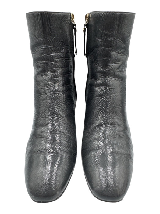 M. Gemi Shoe Size 40.5 Slate Gray Leather Upper Patent Leather Square Toe Boots Slate Gray / 40.5
