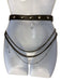 W by Worth Dark Brown Leather Chain Detail Grommets Belts Dark Brown / Small