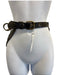 W by Worth Dark Brown Leather Chain Detail Grommets Belts Dark Brown / Small