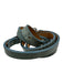 Max Mara Light Blue Leather Silver Hardware Croc Embossed Peg Clasp Thin Belts Light Blue / Large
