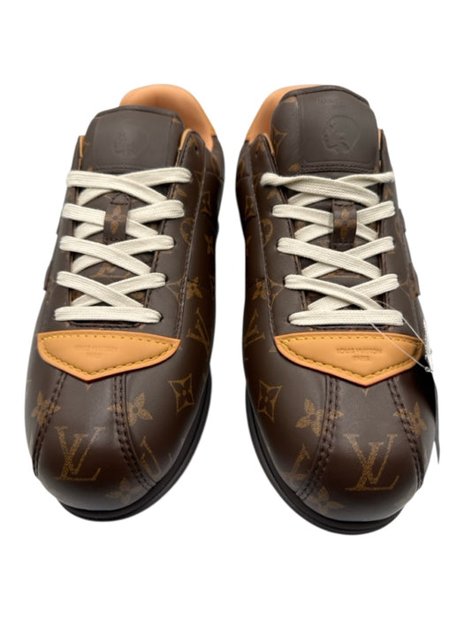 Louis Vuitton Shoe Size 10.5 New Brown Leather Monogram Sneaker Men's Shoes Brown / 10.5