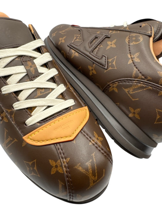 Louis Vuitton Shoe Size 10.5 New Brown Leather Monogram Sneaker Men's Shoes Brown / 10.5