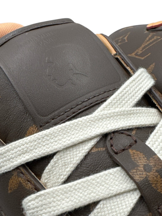 Louis Vuitton Shoe Size 10.5 New Brown Leather Monogram Sneaker Men's Shoes Brown / 10.5