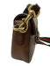 Gucci Brown Leather Web Stripe Crossbody Saddle Gold Hardware Bag Brown / Small