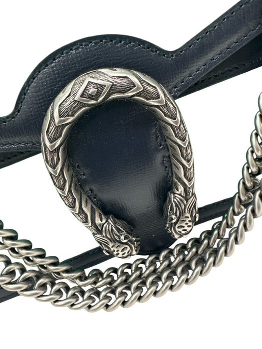 Gucci Green & Navy Wool Leather Silver Hardware Flap Chain Bag Green & Navy / S/M