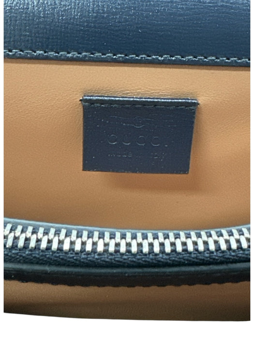 Gucci Green & Navy Wool Leather Silver Hardware Flap Chain Bag Green & Navy / S/M
