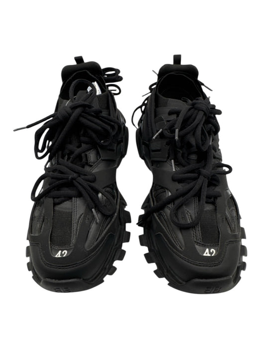 Balenciaga Shoe Size 42 Black Synthetic Lace Up Lace Up Back Mesh Panel Sneakers Black / 42