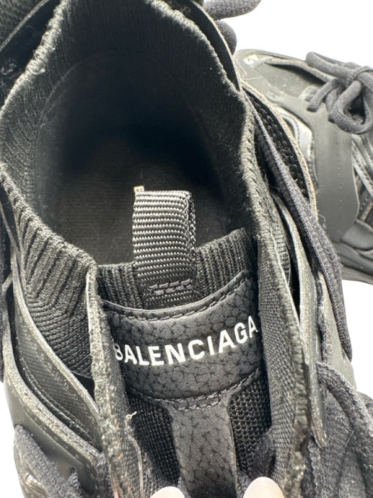 Balenciaga Shoe Size 42 Black Synthetic Lace Up Lace Up Back Mesh Panel Sneakers Black / 42