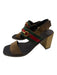 Gucci Shoe Size 42 Black, Brown & Multi Leather & Wood Square Toe Sandals Black, Brown & Multi / 42