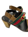 Gucci Shoe Size 42 Black, Brown & Multi Leather & Wood Square Toe Sandals Black, Brown & Multi / 42