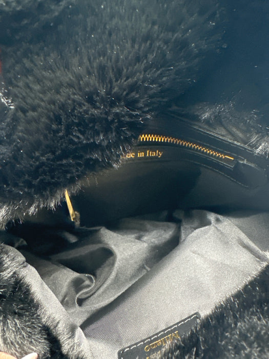 Moschino Black Faux Fur Crossbody Monster Fuzzy Bag